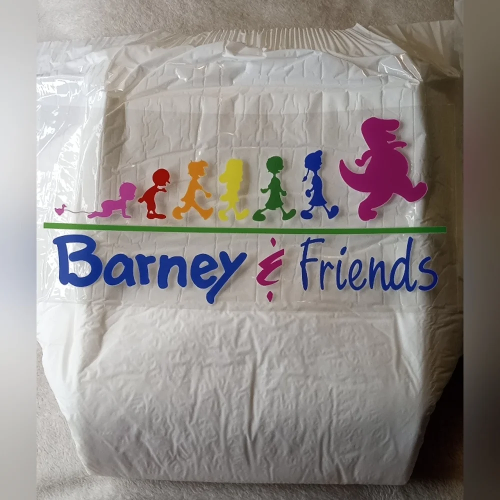 Barney & Friends White Disposable ABDL Mega Diaper